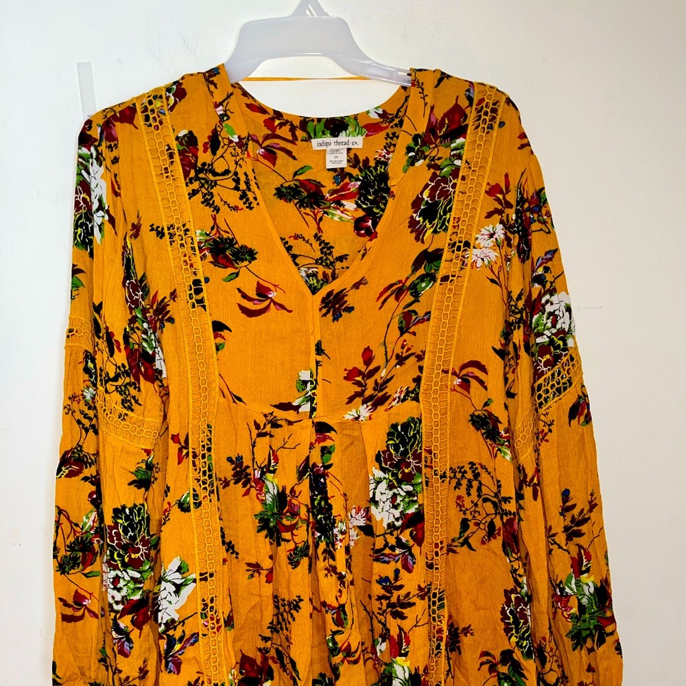 Indigo threads blouse